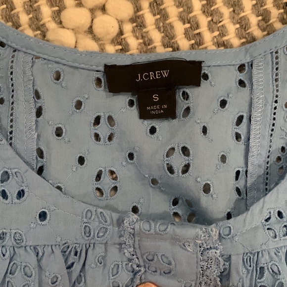 J. Crew Blue Eyelet Blouse - Picture 6 of 8